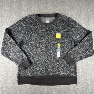 NWT Tek Gear Ultrasoft Fleece Sweatshirt Womens Size Large Gray Animal Print